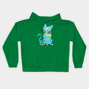 Blue Cat Original Artwork Kids Hoodie